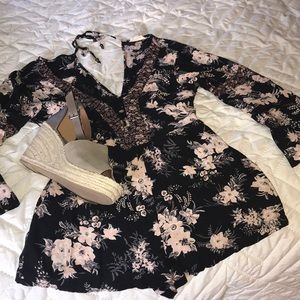 Black Floral Romper
